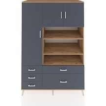 Kronos Dolap 9 Raflı 5 Çekmeceli 3 Kapaklı 132x59x195 Çam-antrasit/antrasit Antrasıt/antrasıt