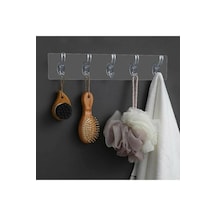 Babylondy Yapışkanlı 5'li Şeffaf Askı Pratik Şeffaf