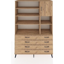 Hyperion Dolap 8 Raflı 8 Çekmeceli Tek Kapaklı 132x44x195 Çam-çam/çam Atlas Çam/atlas Çam