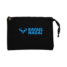 Rafael Nadal Blue Logo Text Siyah Clutch Cüzdan / El Çantası Siyah