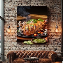 Tavuk Izgara Sos Chef Cafe Restorant Dükkan Dekarasyon Kanvas Tablo