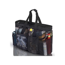 Suofeng Siyah Plaj Çantası 70x18x45 Cm - Fermuarlı Cep İle Oyuncak Ve Eşya Saklama Çantası - Dayanıklı Malzeme Diğer