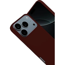 Mey İthalat iPhone Uyumlu 17 Pro Nano İçi Kadife Silikon - Bordo