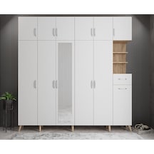 Açelya Portmanto Vestiyer Meşe Beyaz  M9-208 cm