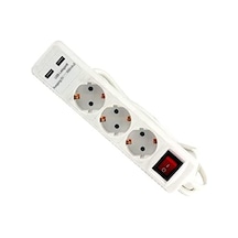 T 24023 Usb Girişli Üçlü Grup Priz Ve Uzatma Kablosu