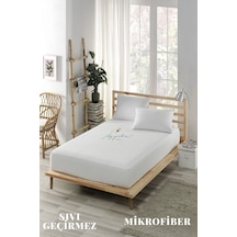 Ely Parker 120x200 Sıvı Geçirmez Alez Mikro Fitted Tek Kişilik Bir Buçuk Su Yatak Koruyucu ELYPRKR00607 Beyaz