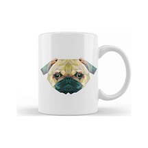 Geometric Animal Pug Dog Kupa Bardak Porselen Karışık