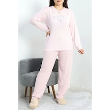 Seka Store Seka Viskon Büyük Beden Pijama Takımı Pudra - 50727.1049. Çok Renkli