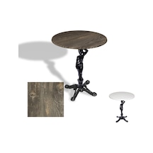 Çipa 1003 Döküm Ayak Yuvarlak Masa Çap 60cm - Werzalit, Wermodin Ve Allzalit Tabla - Old Pine Çok Renkli
