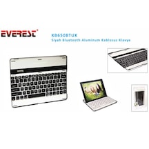Everest KB650BTUK Bluetooth Aluminum Q Multimedia Kablosuz Klavye Siyah