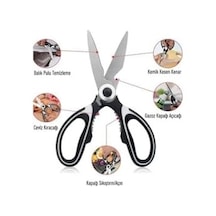 Mutfak Makası Ağır Hizmet Tipi Keskin Mutfak Makası, Çok Amaçlı Paslanmaz Çelik Makas, Tavuk, Balık, Et, Sebzeler, Otlar, Barbekü, Çiçekler, Kuru Yemişler Kaliteli Ağır Malzeme