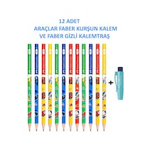 Araçlar Kurşun Kalem 2b 12'li Set Ve Gizli Kalemtraş Çok Renkli
