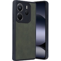 Newface - 71 - Xiaomi Redmi Note 14 4g Kılıf Aras Deri Kapak - - Matxzngz - Koyu Yeşil