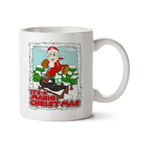 Its A Mario Chirstmas Super Santa İki Tarafı Baskılı Kupa Bardak Çok Renkli