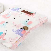 meditroia Bebek Alt Açma Bakım Çantası Fil Desen Organizer Açık Pembe