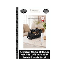 Premium Nostaljik Buhar Makinası Ofis H20 Tank Aroma Difüzör Siyah