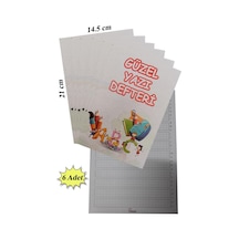 Güzel Yazı Defteri Küçük Boy 14,5x21 Cm 24 Yaprak 6 Adet Klavuzlu Standart Çizgili Yazı Defteri Dik Temel Harfl 1. Sınıf
