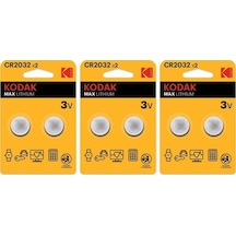 Kodak 2 Adet Cr2032 Ultra Lityum Para Pil X 3 Adet