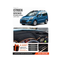 Citroen Berlingo Üst Çukurlu Kapaksız 2015-2020 Uyumlu Torpido Örtüsü - Siyah Kahverengi