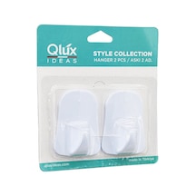 Qlux L-00735 Opak Beyaz Plastik Askı 2 Adet - 32'li Paket Diğer