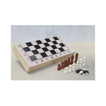 2 Adet Ahşap Kutulu Satranç Ve Tavla Seti 28 Cm Tahta, Katlanabilir Olmayan Oyun Kutusu, Chess Ve Backgammon