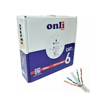 Onli 24AWG UTP CAT6 Network Kablosu Gri 100Mt Yerli Üretim