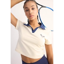 DeFactoFit Standart Fit Baskılı Sporcu Kısa Kollu Polo Tişört D7136AX25SPER109 DeFactoFit Standart Fit Baskılı Sporcu Kısa Kollu Polo Tişört D7136AX25SPER109
