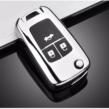 Chevrolet Uyumlu İnsignia Parlak Anahtar Kılıfı Gümüş Renk Chevrolet Uyumlu İnsignia Parlak Anahtar Kılıfı Gümüş Renk