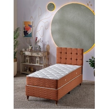 Beehanem Bengü Tek Kişilik 3lü Set Yatak+baza+başlık Kiremit 90 X 190