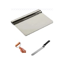 Pasta Sıvama Spatulası&hamur Rulosu&hamur Kazıyıcı Set Bhl Çelik Bej Diğer