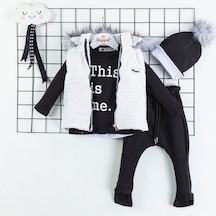Hippil Baby Hippıl Baby 0357-4110 Kız Üçlü Yelekli Takım Beyaz