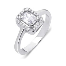 Takılingo Rodyum Kaplama Baget Kesim Mini Zirkon Taşlı Kadın Yüzük Gümüş