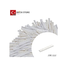 Yedek Parçalar, 100 Adet 1x6 Tile Düz Fayans Parçası, Beyaz White ,6636