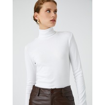 Koton Balıkçı Yaka Tişört Uzun Kollu Slim Fit Beyaz 4wak60002ek 4WAK60002EK000 Beyaz