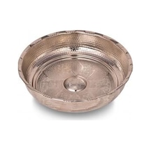 Turna Bakır Kurnacı Hamam Tası 20 CM Makine İşleme Nikel Turna40 Gümüş