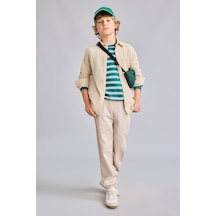 Defacto Cepli Jogger Fit Lastikli Paça Örgü Görünümlü Eşofman Altı Erkek Çocuk I1981a826aubg755 Bej-bg755