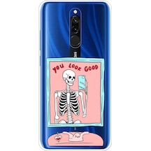 Redmi 8 Uyumlu You Look Good İskelet Tasarımlı Baskılı Silikon Kılıf Renkli