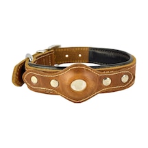 Canini Collar Hakiki Yağlı Deri Airtag Uyumlu Köpek Tasması Dayanıklı, Konforlu Ve Şık Tasarım, Airtag Böl Çok Renkli