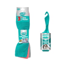 Smarter Tüy Toplayıcı Rulo + Mikrofiber Temizlik Bezi 3'lü