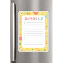 Alışveriş Listesi - A5 - Mıknatıslı - Pvc - Buzdolabı Notluk & Masaüstü - Yaz Sil - Planlayıcı - 4435 Çok Renkli