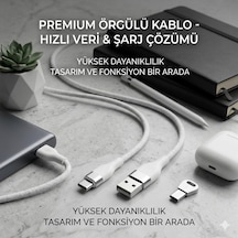 Lexroo 3.0a Type-c Hızlı Şarj Ve Data Kablosu Beyaz 1m Standart