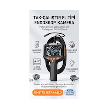 Profesyonel Endoskop Kamera Monitörlü El Tipi / 5 Metre Genel