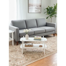 Şık Ve Kullanışlı Beyaz Düz Salon Orta Sehpası 80 30 47 Beyaz