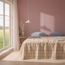 Soft Grid Çift Kişilik Pike - Bej / Mavi - 200x230 Cm Renkli