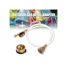 Açık Kamp Sobası Propan Dolum Adaptörü Lpg Düz Silindir Çoğaltıcı Gaz Dönüşüm Adaptörü Gümüş