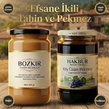 Bozkır Tahin Merkezi Muhteşem İkili Altın Susam Kavrulmuş Tahin 600gr-köy Üzüm Pekmezi 800gr Doğal&katkısız