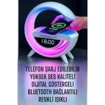 Hubrendy Tekno Bluetooth Hoparlör Dijital Göstergeli Wireless Şarj Rgb Işıklı
