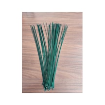 Yapay Çiçek Sapı 2mm 100 Adet Plastik Kaplı Tel Bitki Sabitleme Teli Yeşil - 839034651