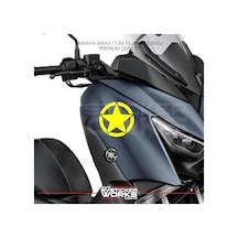 Yamaha Xmax Yıldız Sticker Yan Grenaj Desen İkili Sticker Sarı