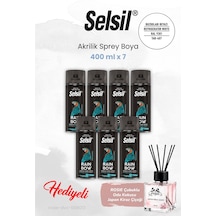 Selsil 7 Adet Buzdolabı Beyazı Akrilik Sprey Boya 400 Ml, Rosıe Oda Kokusu Beyaz